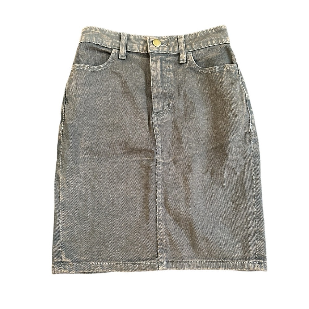 Distressed Gray Denim American Apparel Skirt